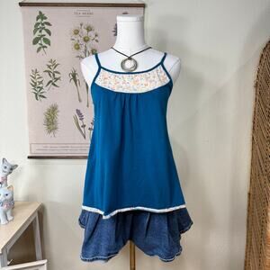 90s Y2k Floral Babydoll Cami Top Mod Retro Indie Whimsy Twee Fairy Grunge XS S